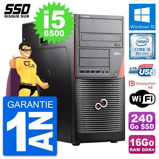 Fujitsu Celsius W550n MT Core i5-6500 16GB RAM 240GB SSD Windows 10 Wi-Fi
