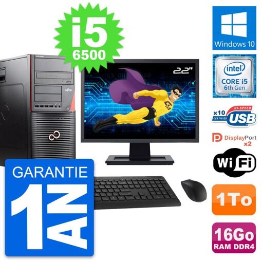Portátil Fujitsu W550n de 22 pulgadas - i5, 16GB de RAM, 1TB de almacenamiento, Windows 10