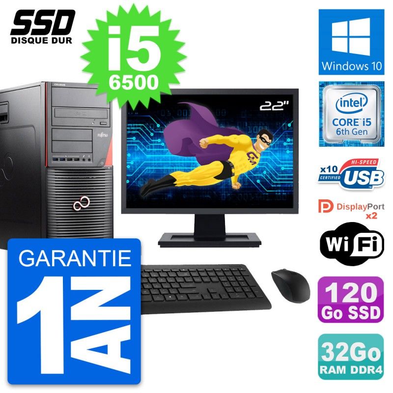 Fujitsu W550n 22-inch PC Tour - Intel i5-6500, 32GB RAM, 120GB SSD, Windows 10, WiFi