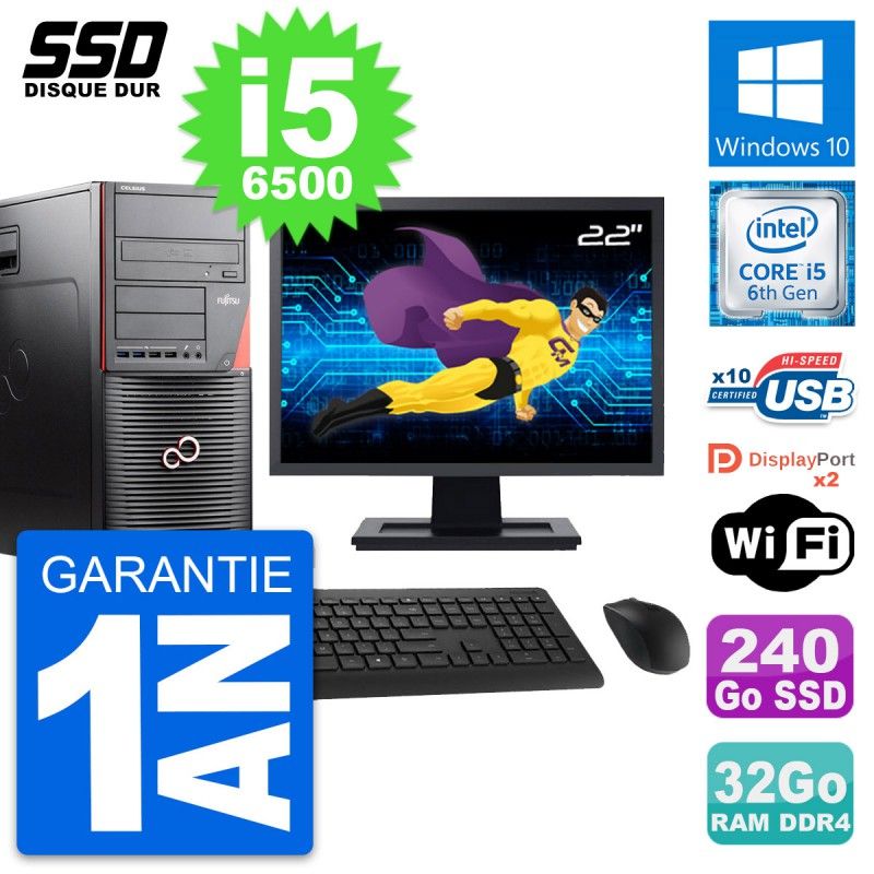 Fujitsu W550n 22-inch PC Tour - Intel i5-6500, 32GB RAM, 240GB SSD, Windows 10