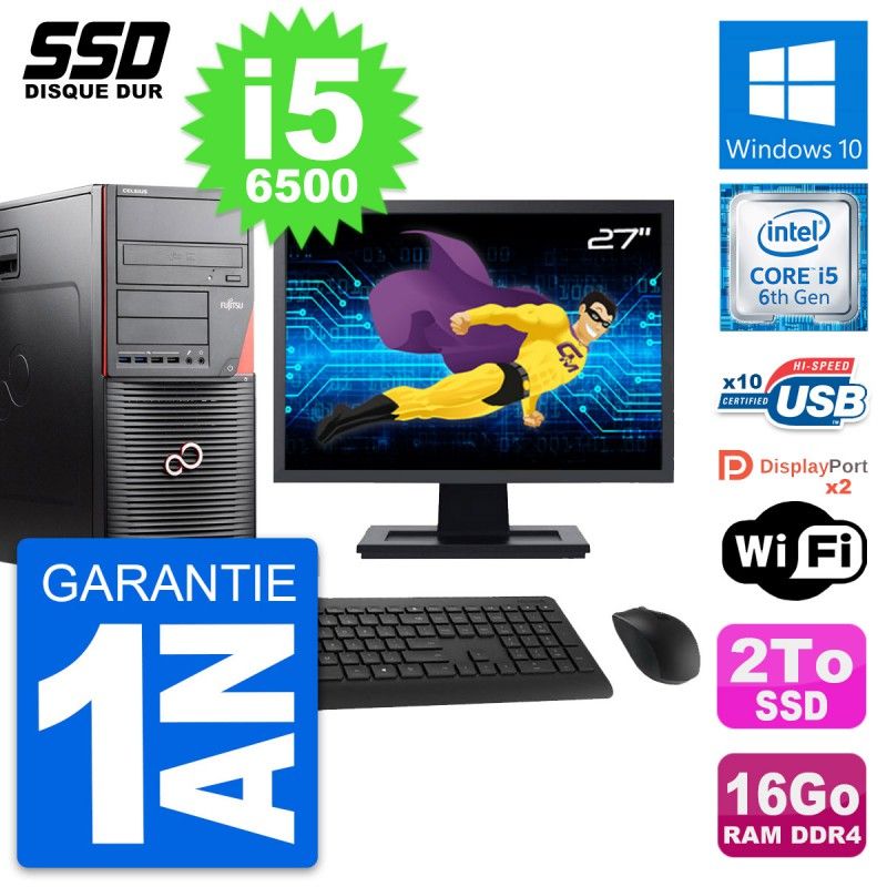 Fujitsu Celsius W550n 27-Inch PC - i5, 16GB RAM, 2TB SSD, Windows 10, WiFi