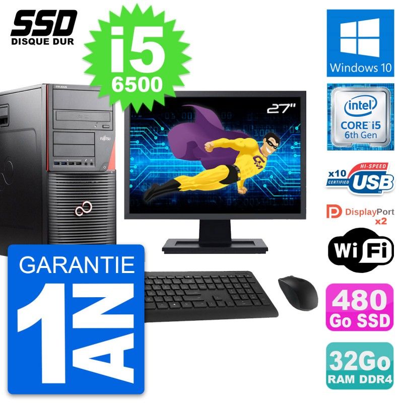 Fujitsu W550n 27-Inch PC Tour - Intel i5-6500, 32GB RAM, 480GB SSD, Windows 10, WiFi