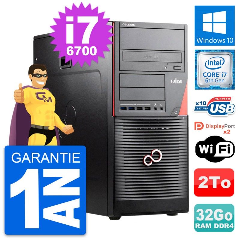 Portátil Fujitsu Celsius W550n MT i7-6700 32GB RAM 2TB HDD Windows 10 WiFi
