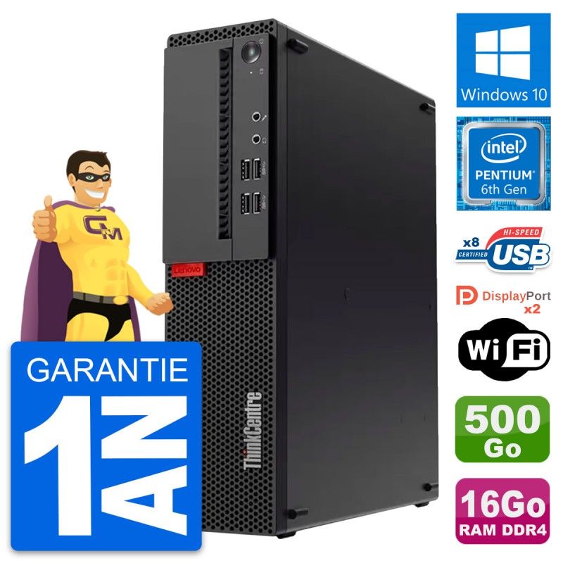 Lenovo ThinkCentre M910s SFF Desktop PC - Intel G4400, 16GB RAM, 500GB HDD, Windows 10, WiFi