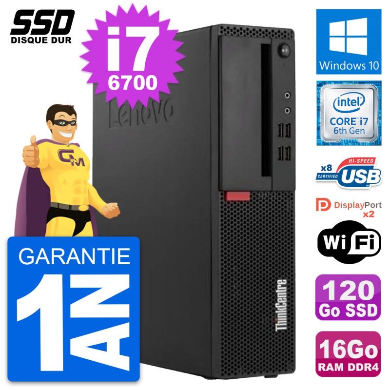 Lenovo ThinkCentre M910s SFF Intel i7-6700 16GB RAM 120GB SSD Windows 10 WiFi
