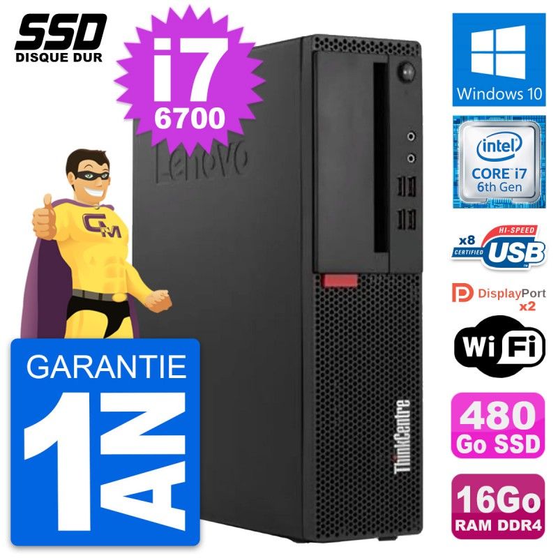 Lenovo ThinkCentre M910s SFF - Intel i7-6700, 16GB RAM, 480GB SSD, Windows 10, WiFi