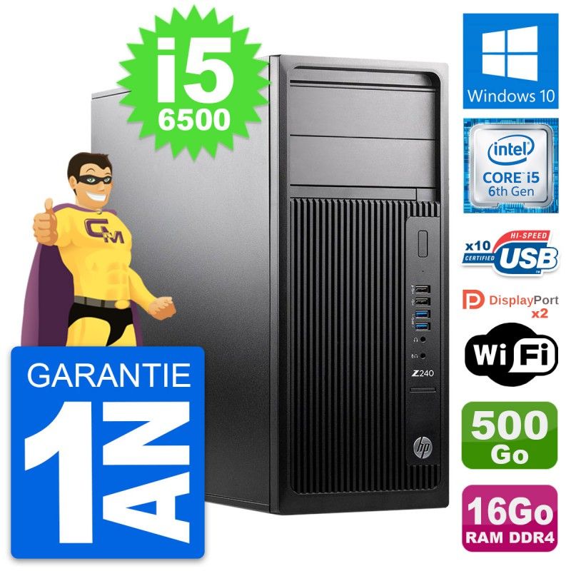 HP WorkStation Z240 Intel i5-6500 16GB RAM 500GB HDD Windows 10 WiFi