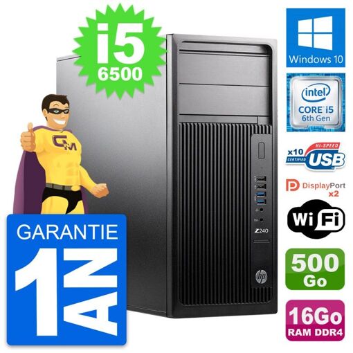 Estación de trabajo HP Z240 Intel i5-6500 16GB RAM 500GB HDD Windows 10 WiFi