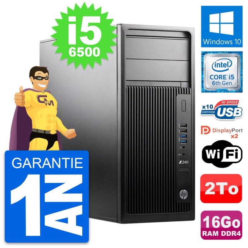 Estación de trabajo HP Z240 MT - Intel i5-6500, 16GB de RAM, 2TB HDD, Windows 10, WiFi