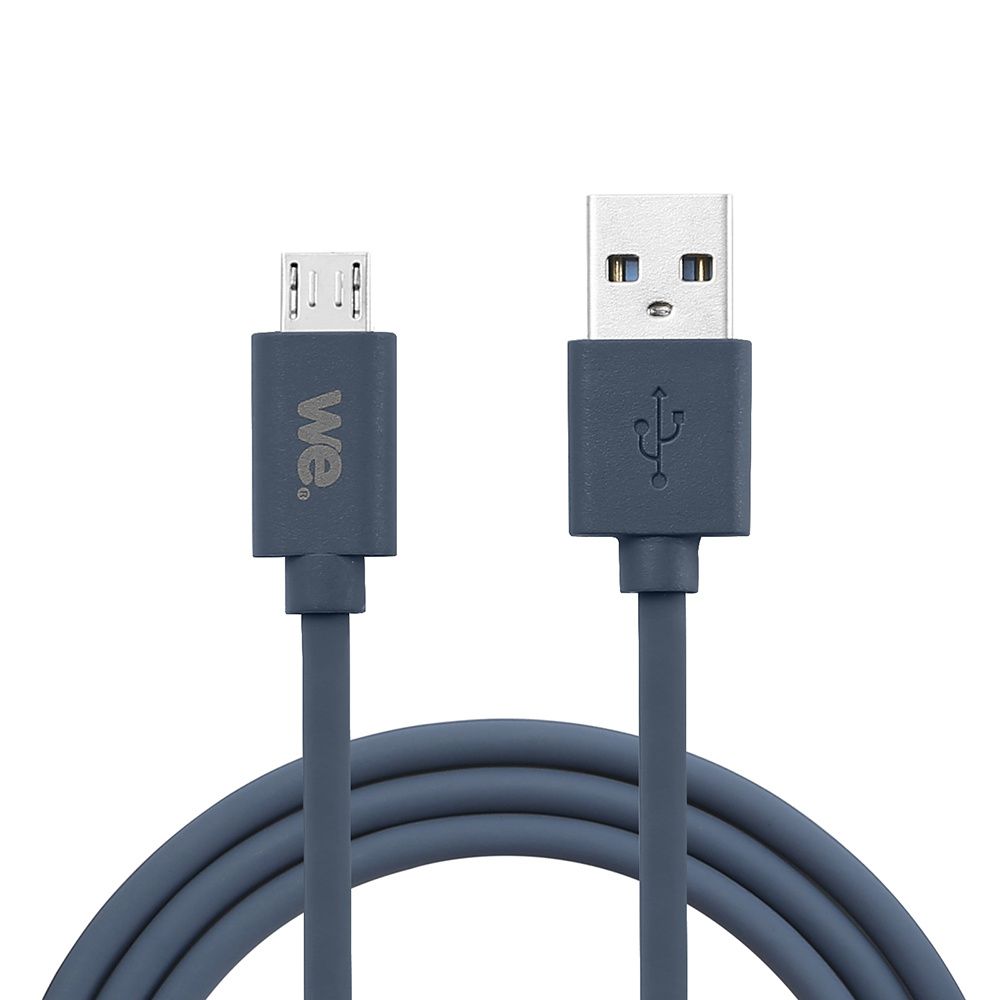 WE Silicone USB/Micro USB Cable - 2m - Blue