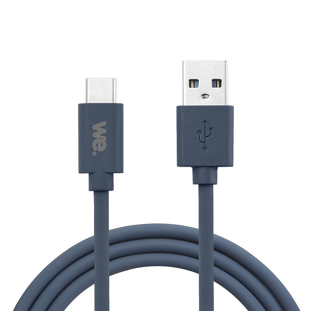 WE Silicone USB/USB-C Cable - USB 3.2 Gen 1 - 1m - Blue