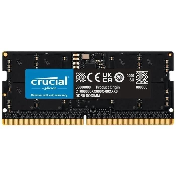 Micron Technology DDR5 16GB SO DIMM Module (262-Pin, 4800MT/s, PC5-38400, CL40, 1.1V, Unbuffered, Non-ECC)