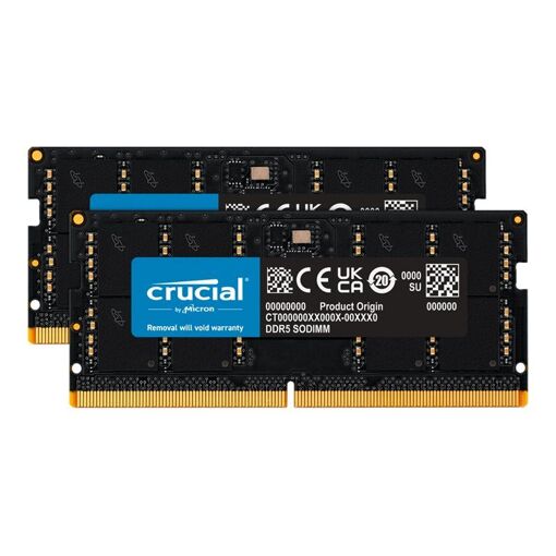 Kit de memoria Crucial DDR5 - 64 GB (2 x 32 GB) - 4800 MT/s / PC5-38400 - SO DIMM 262 contactos - CL40 - 1,1 V - Sin búfer - No ECC