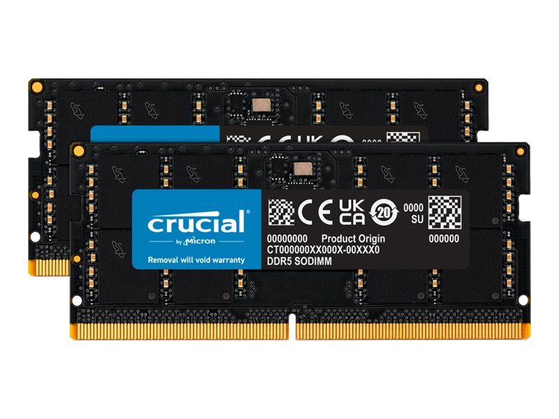 Micron Technology - DDR5 Memory Kit - 64GB (2x32GB) - 4800MTs/PC5-38400 - SO DIMM 262-pin - CL40 - 1.1V - Unbuffered - Non ECC