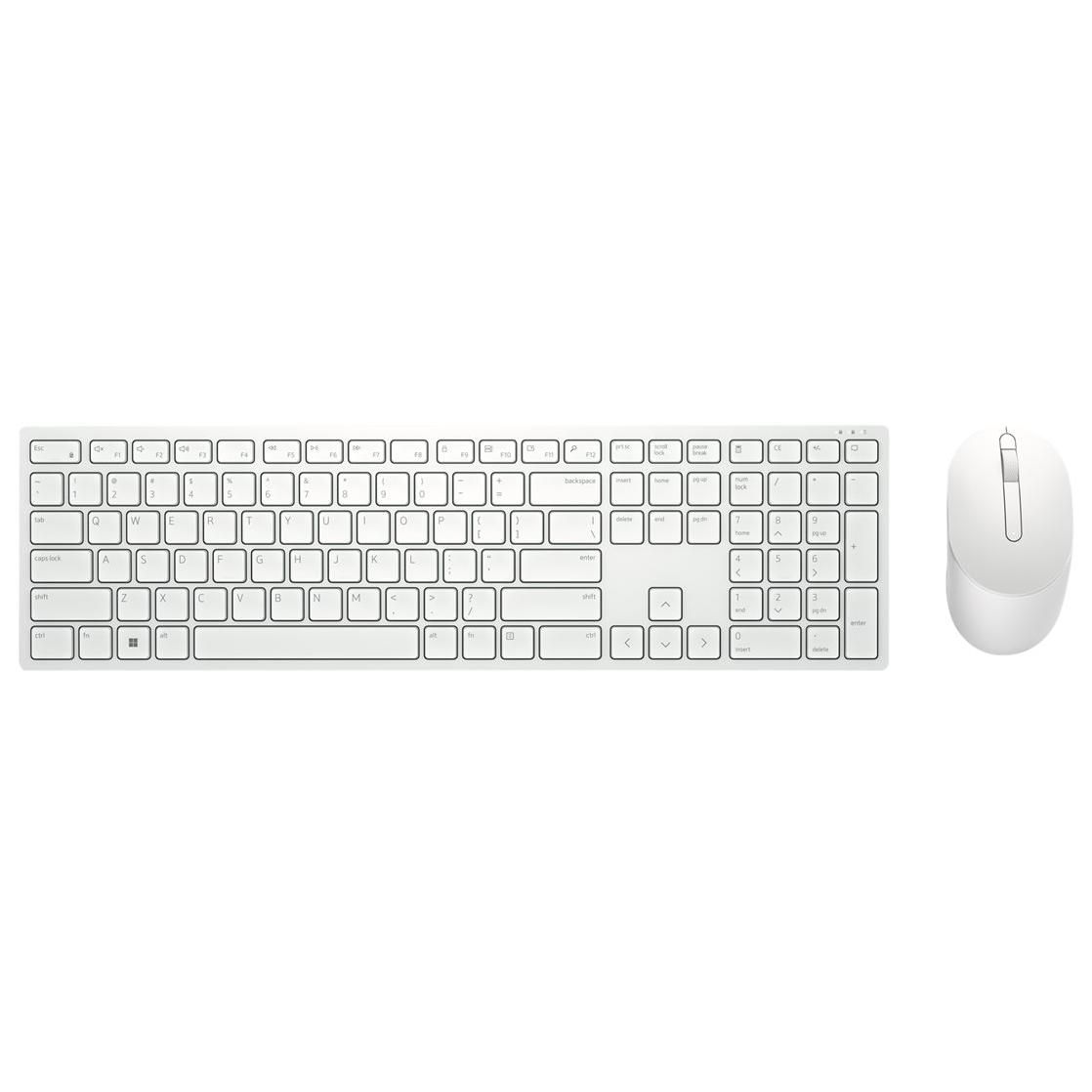 Kit de teclado y ratón Dell Pro KM5221W - Inalámbrico, 2.4GHz, QWERTZ - Alemán - Blanco
