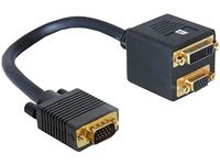 Delock VGA to DisplayPort Adapter, 0.125m Black