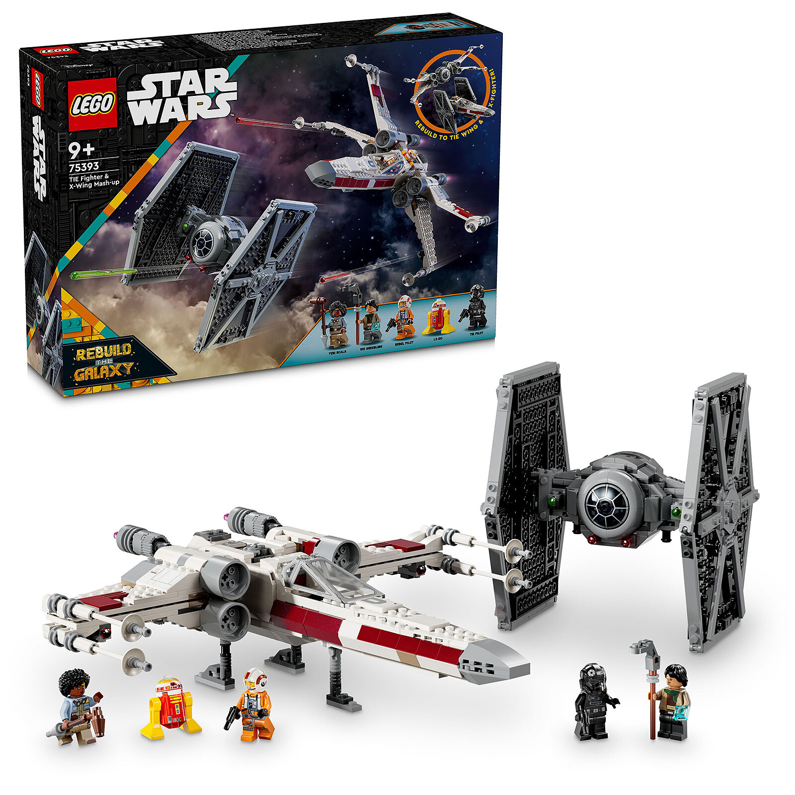 LEGO Star Wars 75393 TIE Fighter and X-Wing combo set