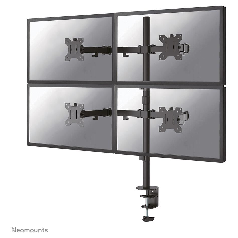 Neomounts FPMA-D550D4BLACK Full Motion Desk Mount for 4 Screens up to 32"