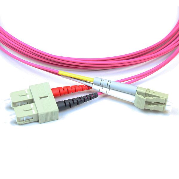 Kimex Duplex Optical Sleeve, 2mm OM4 SC/LC, Magenta, 1m Length