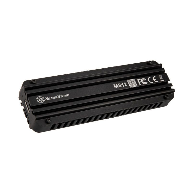 SilverStone MS12 M.2 SSD Enclosure, USB 3.2 - Black