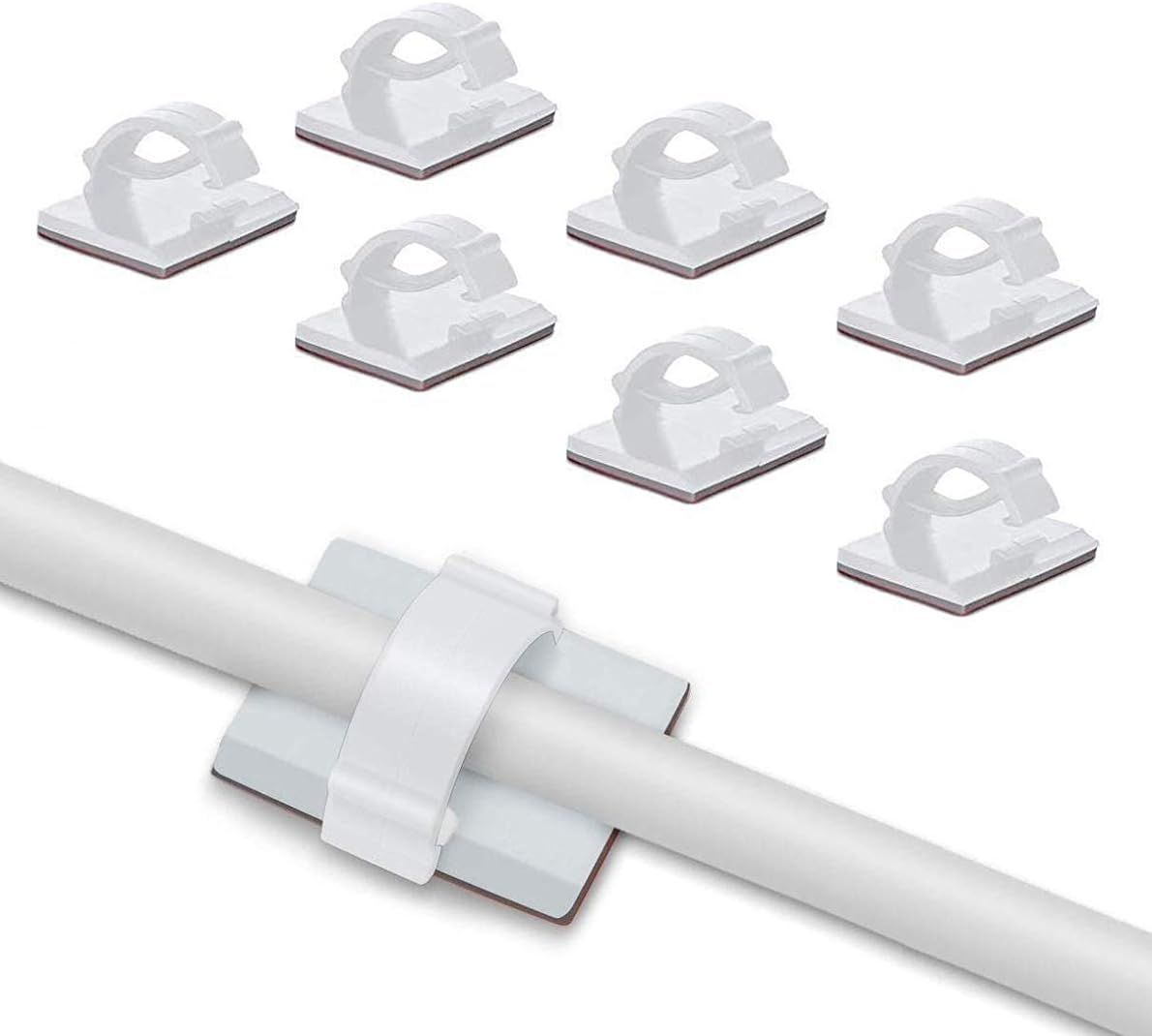 Adjustable Adhesive Cable Clips (Lot of 40) for Fiber Optic Cable Management, Cord Organizer