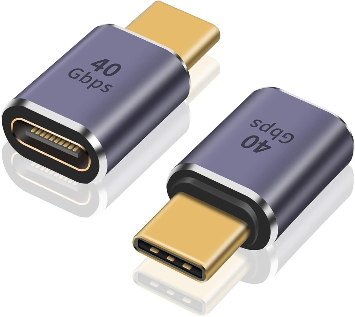 USB-C Extension Adapter 40 Gbit/s, 2 Pack - 8K to 60Hz USB-C Male to Female