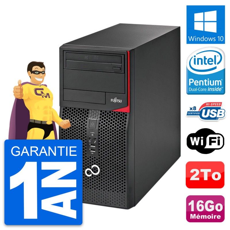 Fujitsu Esprimo P520 Desktop Computer - Intel G3220, 16GB RAM, 2TB HDD, Windows 10, WiFi