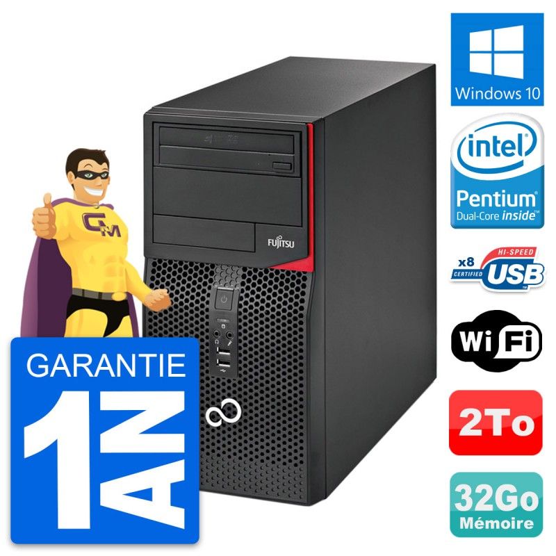 Fujitsu Esprimo P520 Desktop PC - Intel Pentium G3220, 32GB RAM, 2TB HDD, Windows 10, WiFi