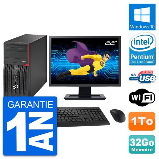 Torre de PC Fujitsu P520 - Procesador Intel G3220, 32GB de RAM, 1TB HDD, Windows 10