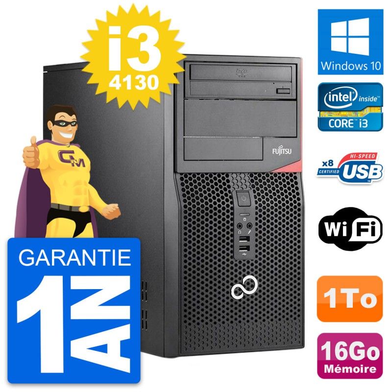 PC de escritorio Fujitsu Esprimo P520 - Procesador Intel i3-4130, 16 GB de RAM, 1 TB HDD, Windows 10