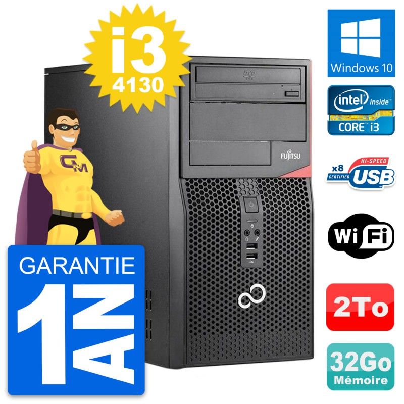 Fujitsu Esprimo P520 Desktop PC - Intel i3-4130, 32GB RAM, 2TB Storage, Windows 10