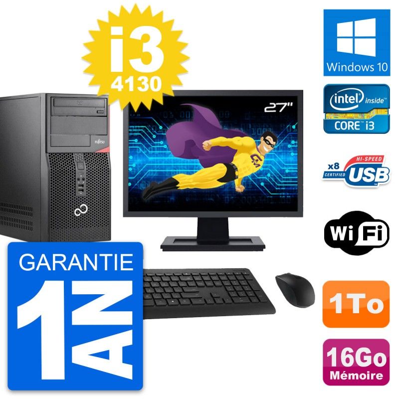 Fujitsu P520 27-Inch Tower PC - Intel i3-4130, 16GB RAM, 1TB HDD, Windows 10