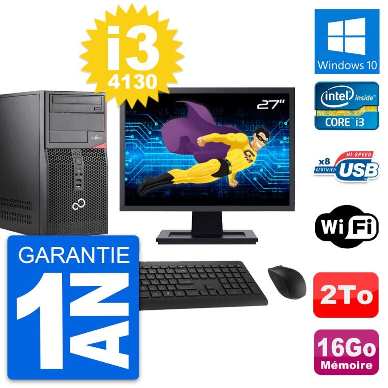 Fujitsu P520 27" All-in-One PC - Intel i3-4130, 16GB RAM, 2TB HDD, Windows 10