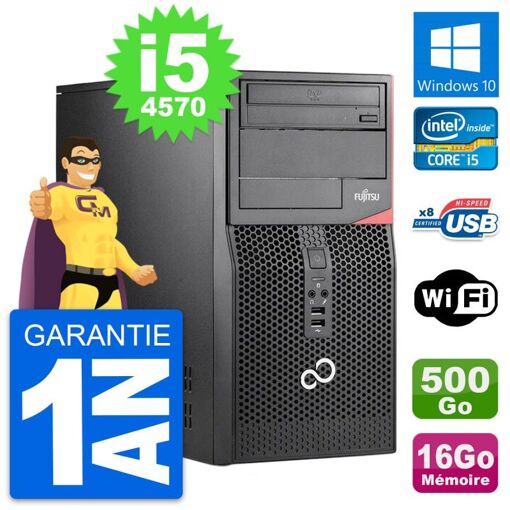 PC de escritorio Fujitsu Esprimo P520 - Procesador Intel i5-4570, 16GB de RAM, disco duro de 500GB, Windows 10, WiFi