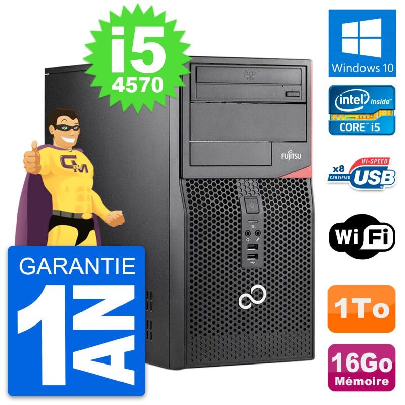 Fujitsu Esprimo P520 Desktop Computer - Intel i5-4570, 16GB RAM, 1TB HDD, Windows 10, WiFi