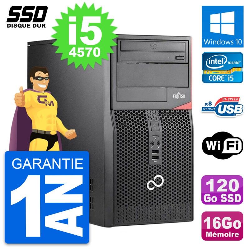 Fujitsu Esprimo P520 MT Desktop PC - Intel i5-4570, 16GB RAM, 120GB SSD, Windows 10, WiFi