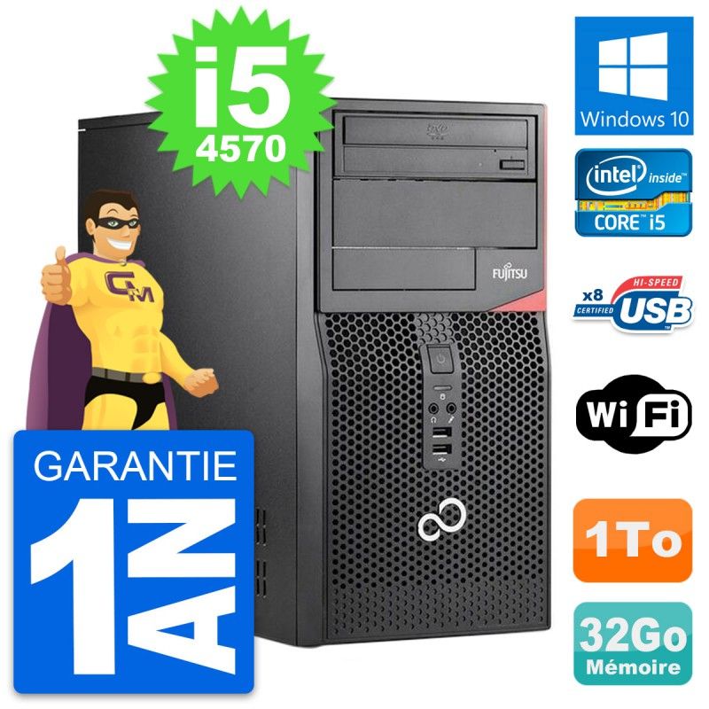 Fujitsu Esprimo P520 Desktop PC - Intel i5-4570, 32GB RAM, 1TB HDD, Windows 10, WiFi