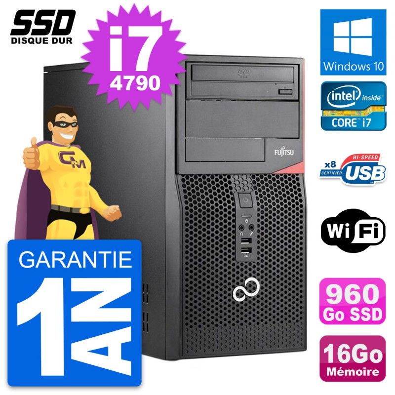 Fujitsu Esprimo P520 MT - Intel i7-4790, 16GB RAM, 960GB SSD, Windows 10, WiFi