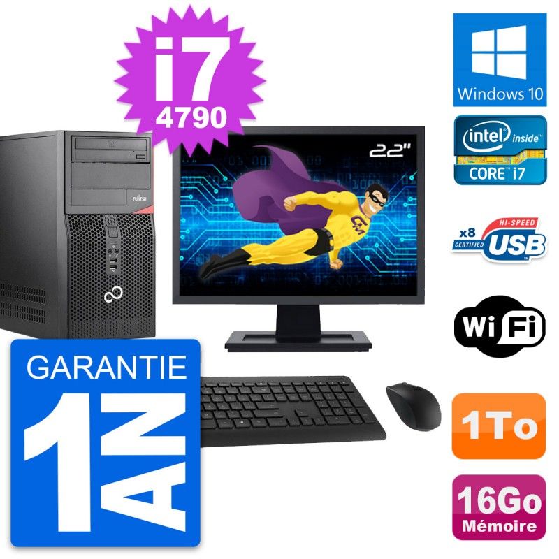 Fujitsu P520 22-Inch PC Tower - Intel i7-4790, 16GB RAM, 1TB HDD, Windows 10