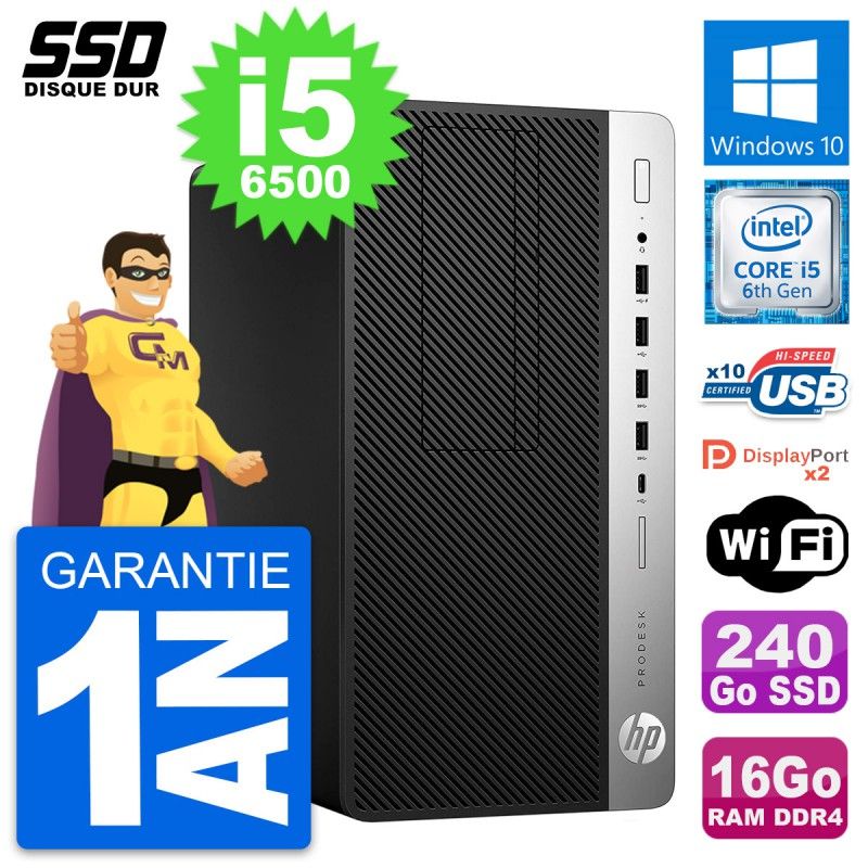 HP ProDesk 600 G3 PC - Intel Core i5, 16GB RAM, 240GB SSD, Windows 10