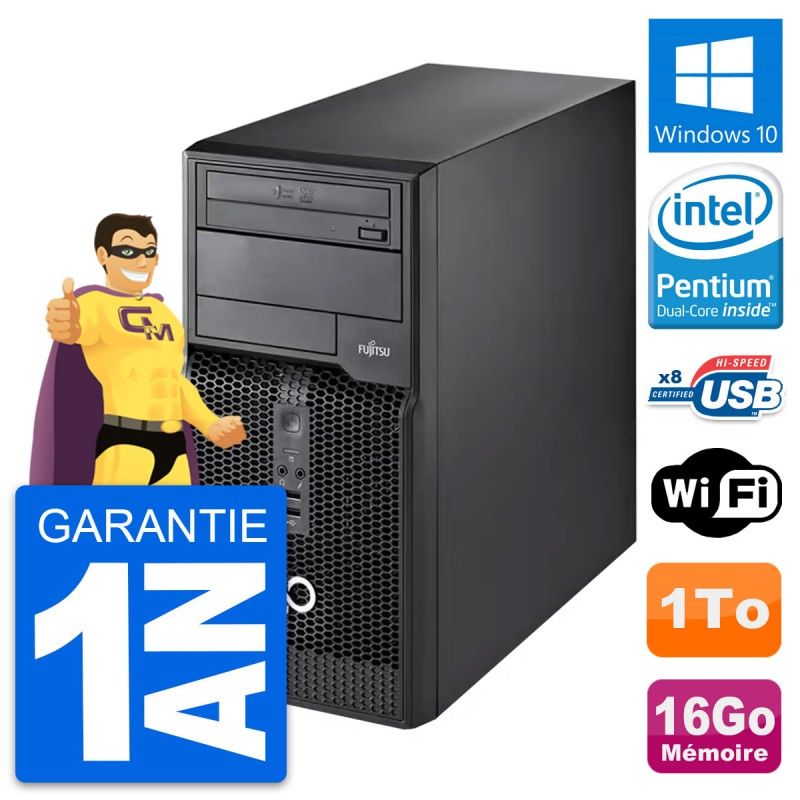 Fujitsu Esprimo P510 MT Desktop PC - Intel Core i3-2100, 16GB RAM, 1TB HDD, Windows 10, Wi-Fi