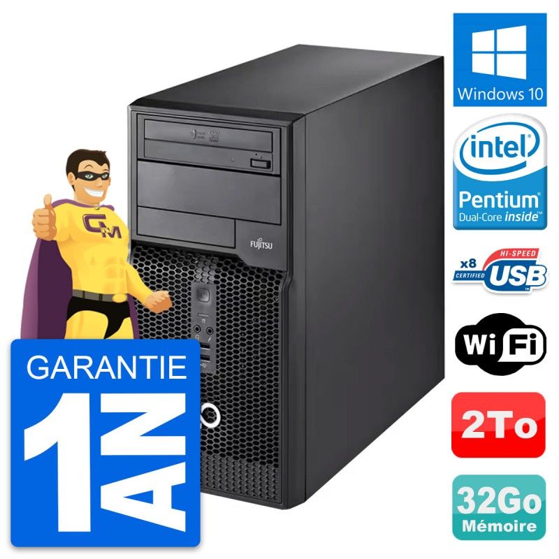 Fujitsu Esprimo P510 MT Desktop PC - Intel Pentium G2020, 32GB RAM, 2TB HDD, Windows 10, WiFi