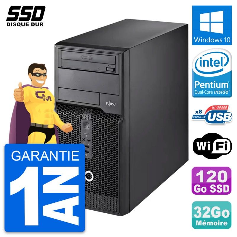 Fujitsu Esprimo P510 MT Desktop Computer - Pentium G2020, 32GB RAM, 120GB SSD, Windows 10, WiFi