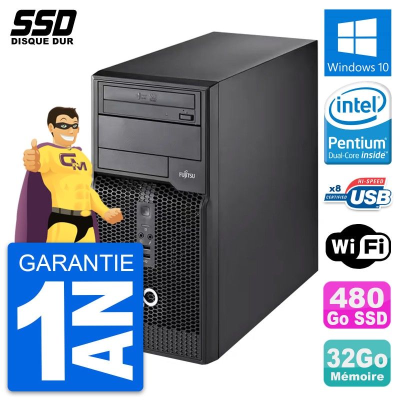 Fujitsu Esprimo P510 MT Desktop PC - Pentium G2020, 32GB RAM, 480GB SSD, Windows 10, Wifi
