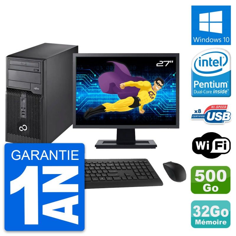 Fujitsu P510 27" All-in-One PC - Intel G2020, 32GB RAM, 500GB HDD, Windows 10