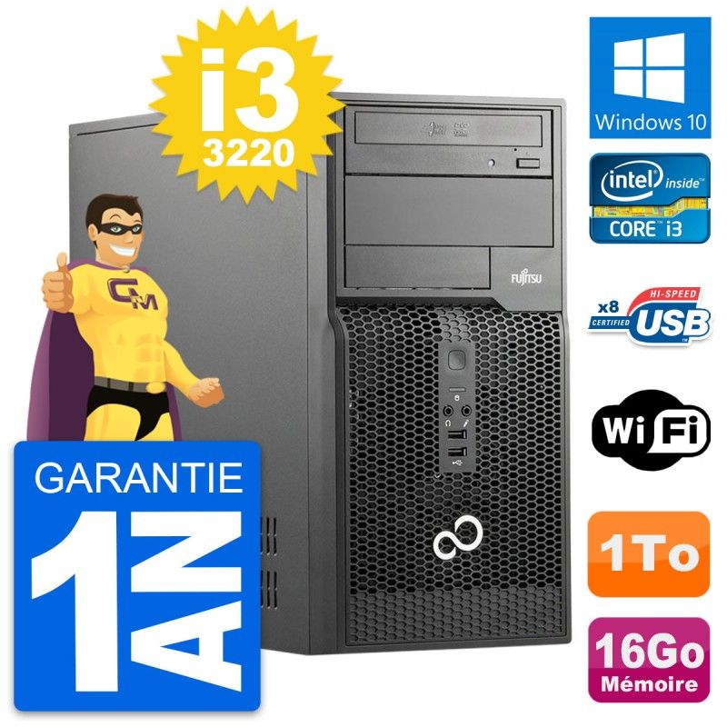 Fujitsu Esprimo P510 MT Core i3-3220 16GB RAM 1TB HDD Windows 10 WiFi Desktop Computer