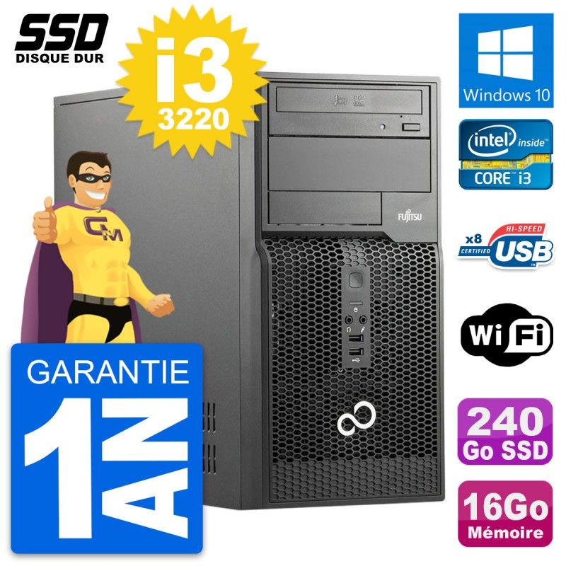 Fujitsu Esprimo P510 MT - Intel i3-3220, 16GB RAM, 240GB SSD, Windows 10, WiFi