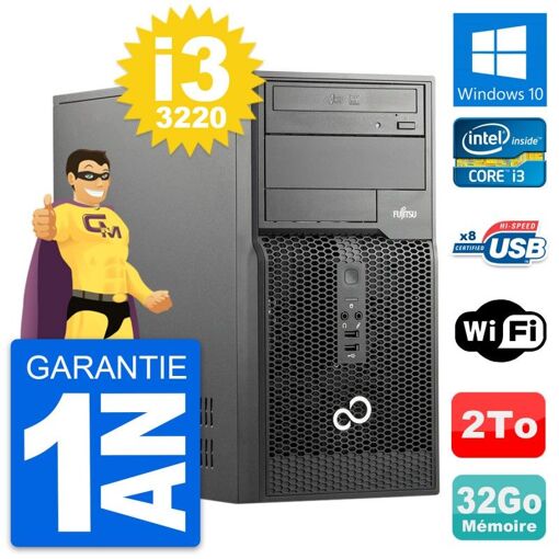 Computadora de escritorio Fujitsu Esprimo P510 MT Intel Core i3-3220 32GB RAM 2TB HDD Windows 10 Wifi