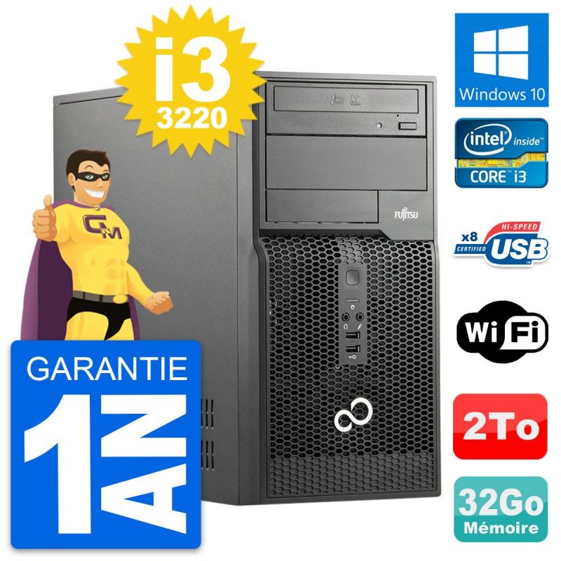 Fujitsu Esprimo P510 MT Core i3-3220 32GB RAM 2TB HDD Windows 10 Wifi Desktop Computer