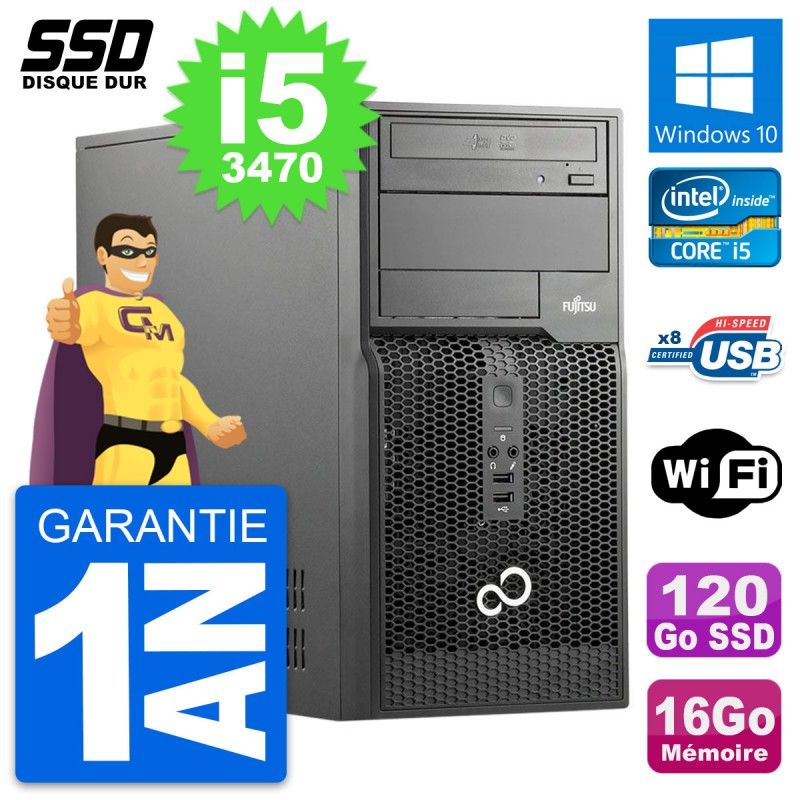 Fujitsu Esprimo P510 MT Desktop PC - Intel i5-3470, 16GB RAM, 120GB SSD, Windows 10, WiFi